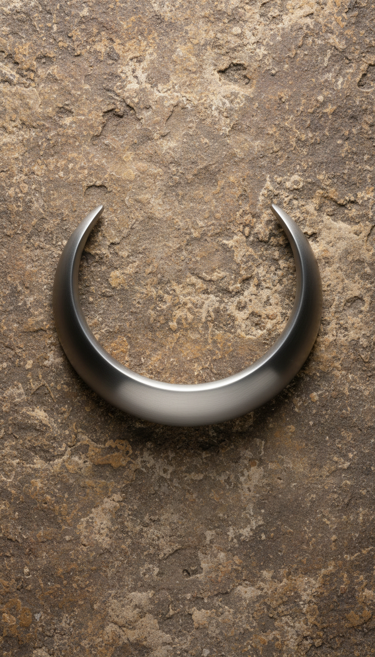 Titanium Crescent Collar Necklace