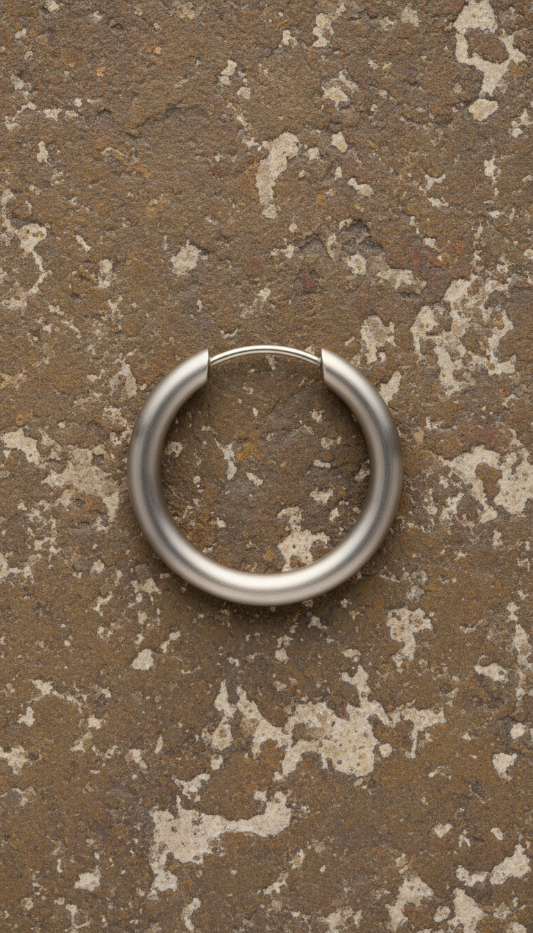Sculpted Titanium Hoop Earrings