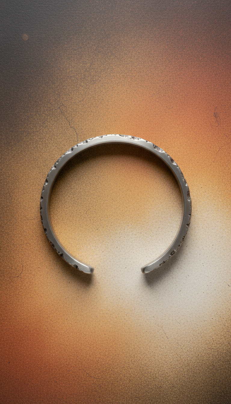 Raw-Edged Titanium Torque Bracelet