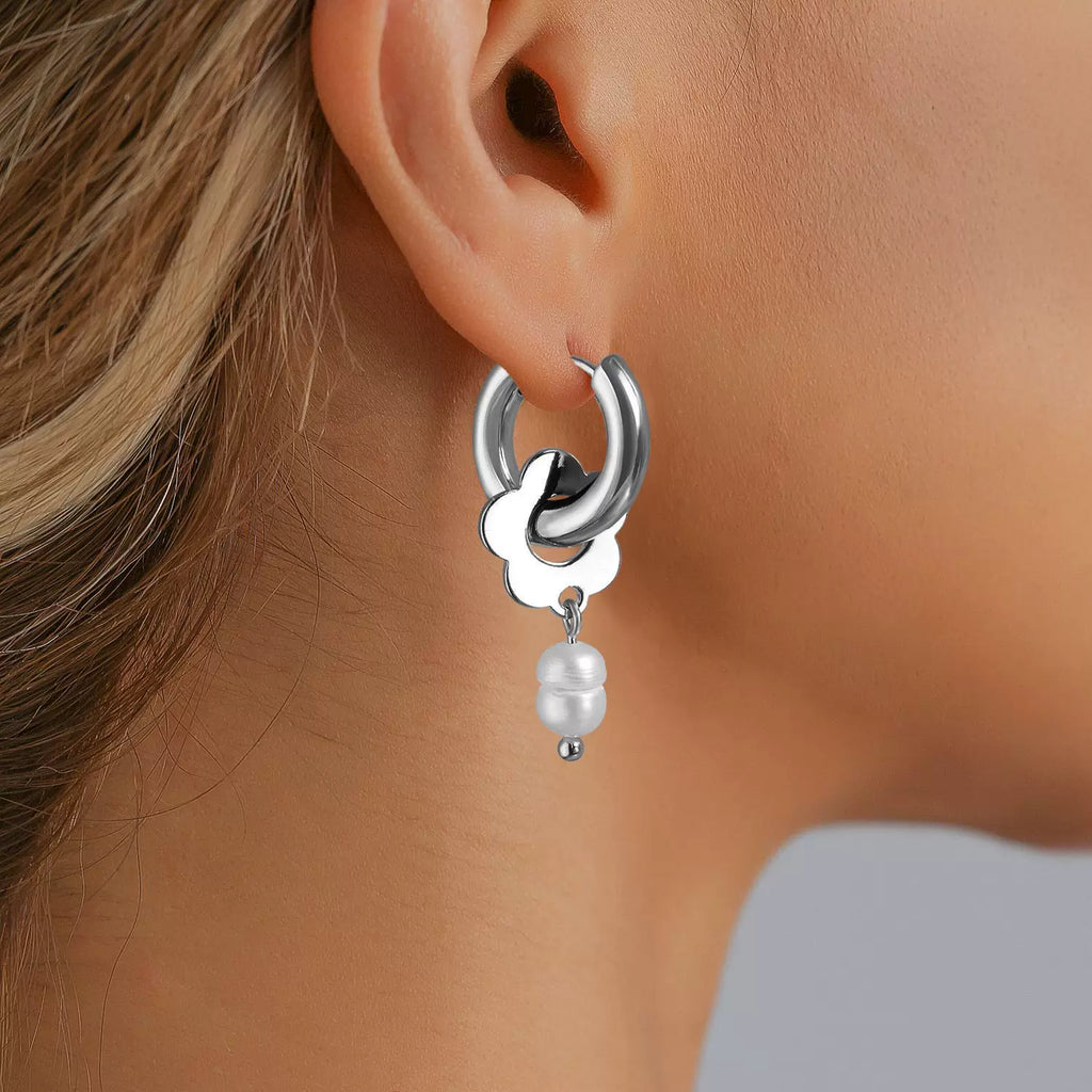 Love Bear Ear Buckle Stud Earrings | Alloy Silver Needle | Punk Y2K ｜Sweet Cool Babe Niche | Sexy Design  Senior Women