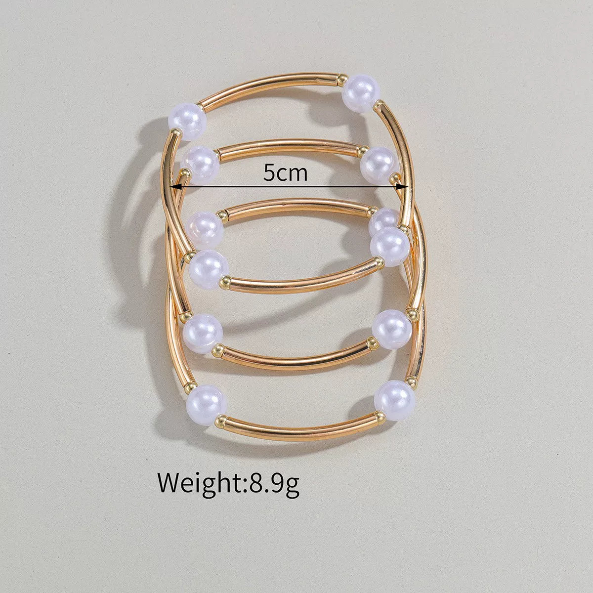 Mixed Elements Pearl Special-shaped ABS Elastic Stacked Bracelet Stackable Set | Light Luxury Multi-material | Old Money Elegant | Women