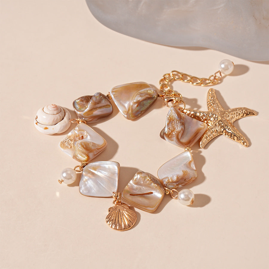 ZAMA DUMA holiday style starfish ocean series bracelet necklace personality Internet celebrity niche temperament high-end sense necklace women