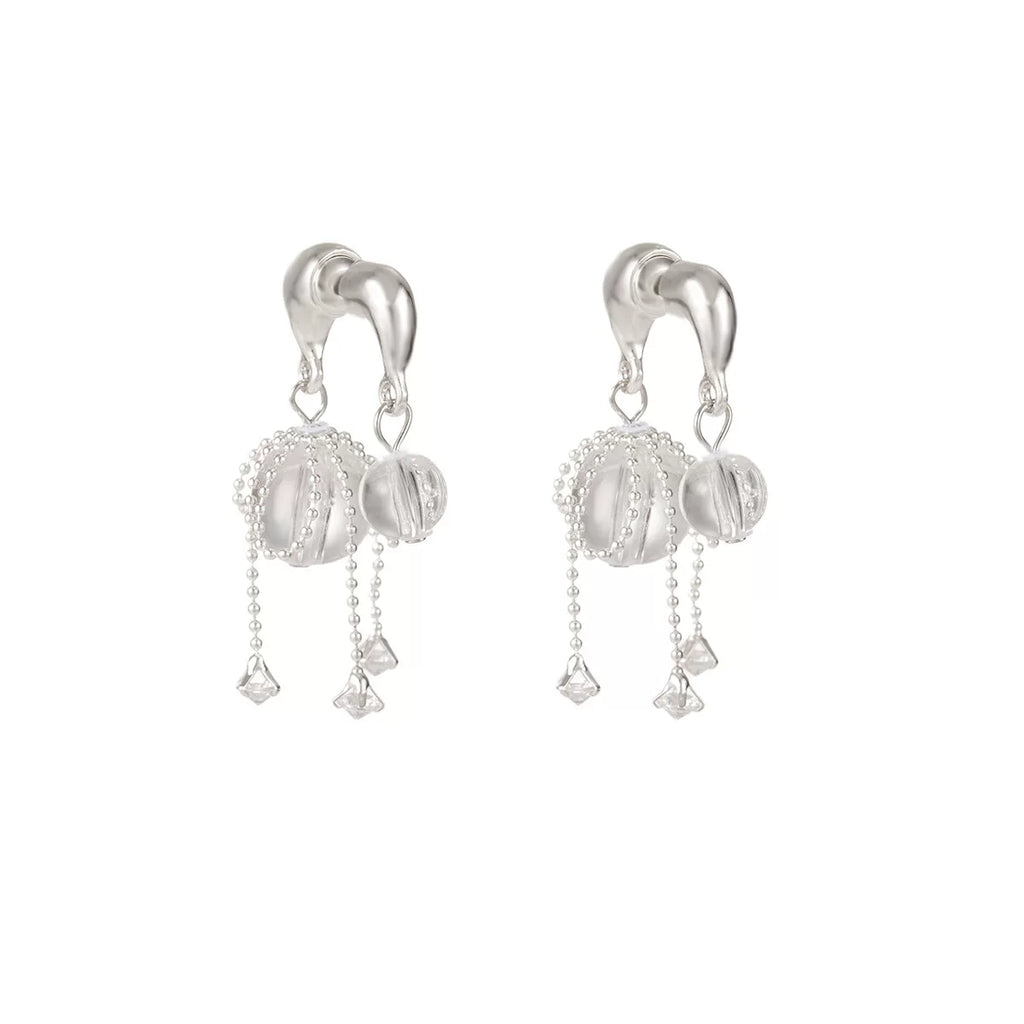 Zircon Transparent Crystal Fringe Multi-wear Earrings | 925 Silver Needle | Light Luxury Minimalist High-End | Versatile Dailywear Women