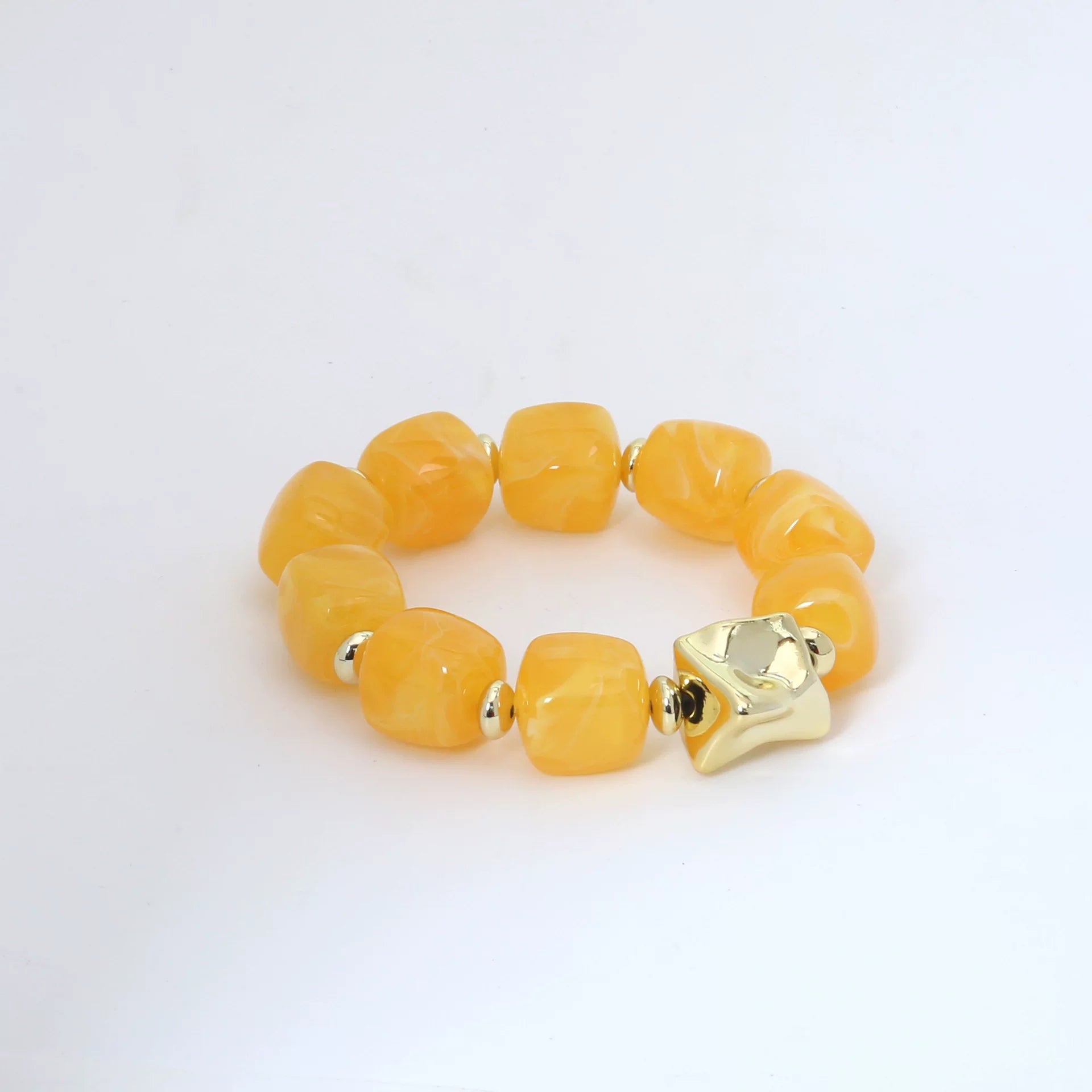 Raw Dopamine Sugar Cube Beaded Bracelet | Sculptural Acrylic | Y2K Maximalist Colorful | Versatile Light Luxury Women