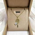 ZAMA DUMA European and American hot-selling tennis racket necklace micro-inlaid zircon sports wind pendant titanium steel anti-fading collarbone chain jewelry