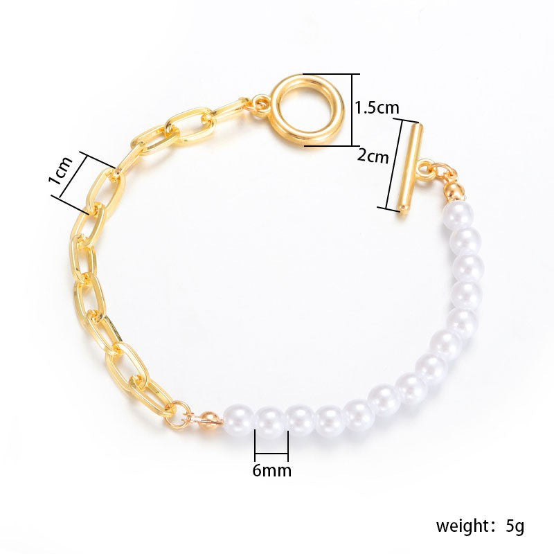ZAMA DUMA Longrui fashion pearl lucky square brand love bracelet small fresh temperament high sense design jewelry versatile fashion