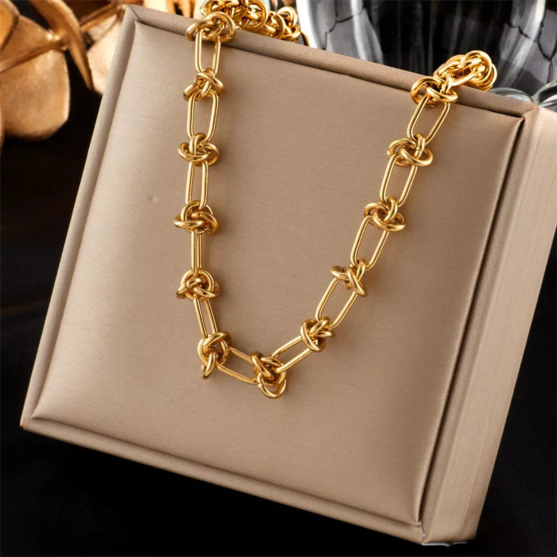 Punk Thorn Chain Titanium Steel Necklace Jewelry Set | K Gold | Heavy Industry Hip Hop Dark Trend | Fashion Women
