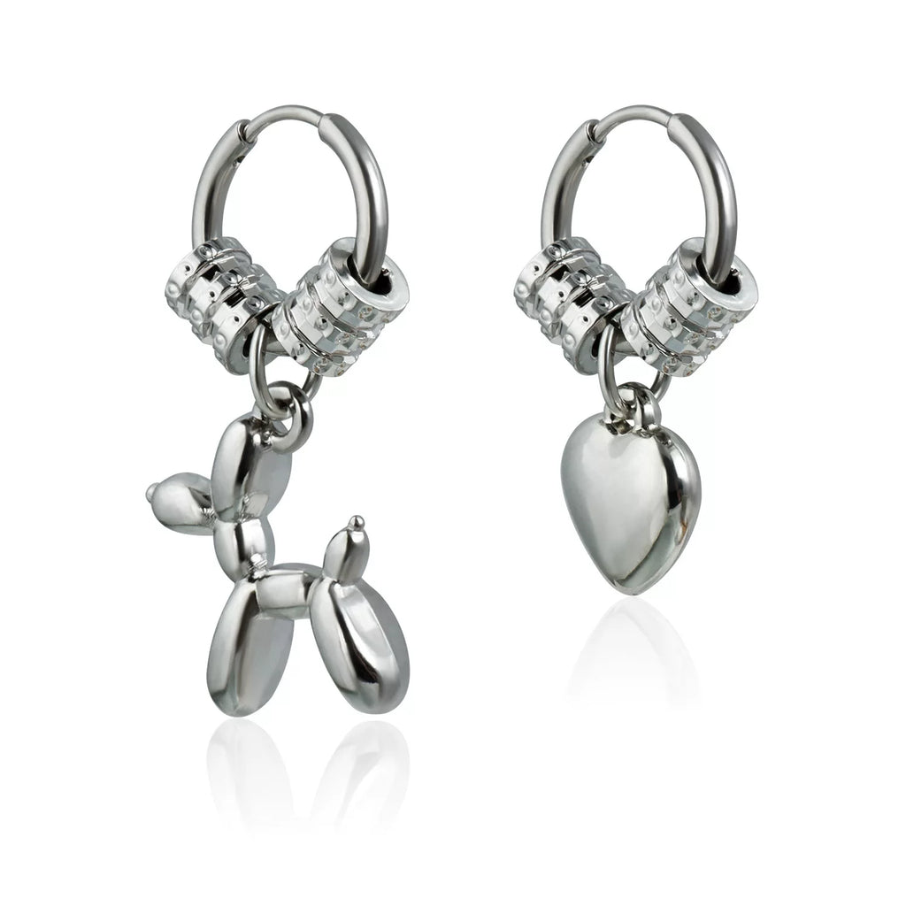 Love Bear Ear Buckle Stud Earrings | Alloy Silver Needle | Punk Y2K ｜Sweet Cool Babe Niche | Sexy Design  Senior Women