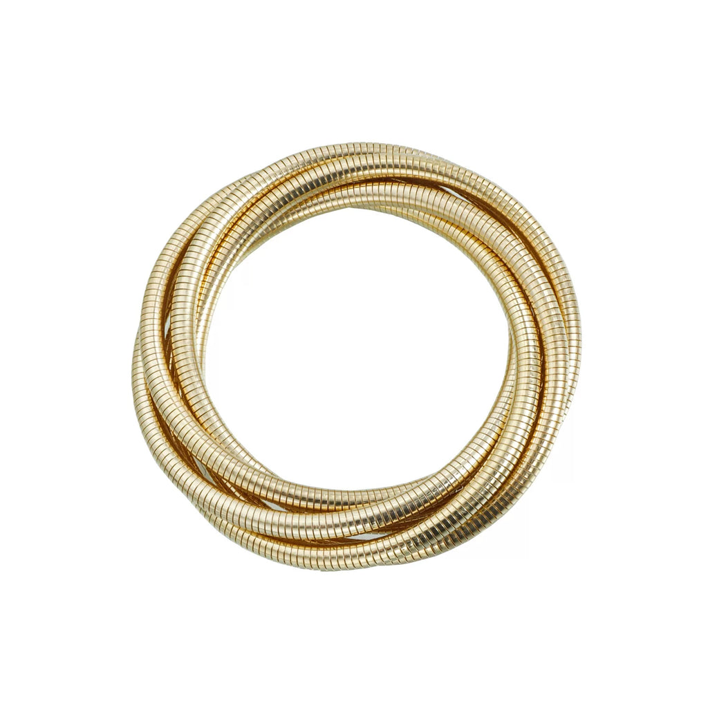Retro multi strand snake chain layered stacked mixed metal bracelet fluid sculptural wind-inspired fluid organic bracelet anti-tarnish hypoallergenic effortless chic everyday style