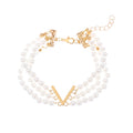 ZAMA DUMA multi-layer pearl jewelry set women's wild raw style creative design V-collar bracelet necklace earrings