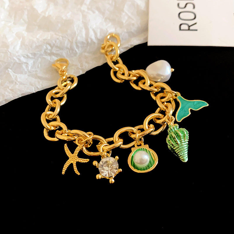ZAMA DUMA holiday style starfish ocean series bracelet necklace personality Internet celebrity niche temperament high-end sense necklace women