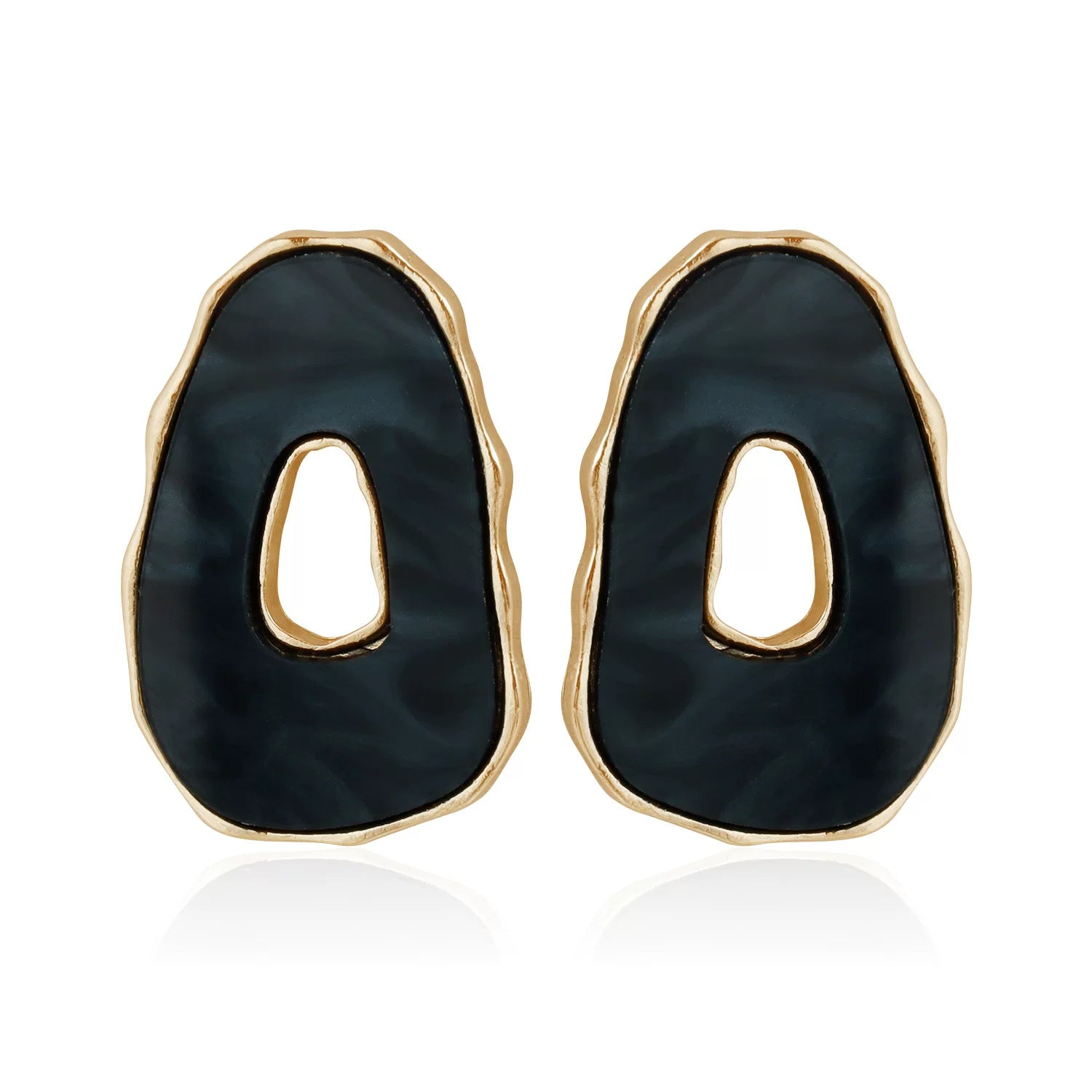 Vintage Sculpture Fluid Irregular Hollow Geometric Fritillary Metal Mixed and Matched Collar Bracelet Earrings Three-piece Versatile Set