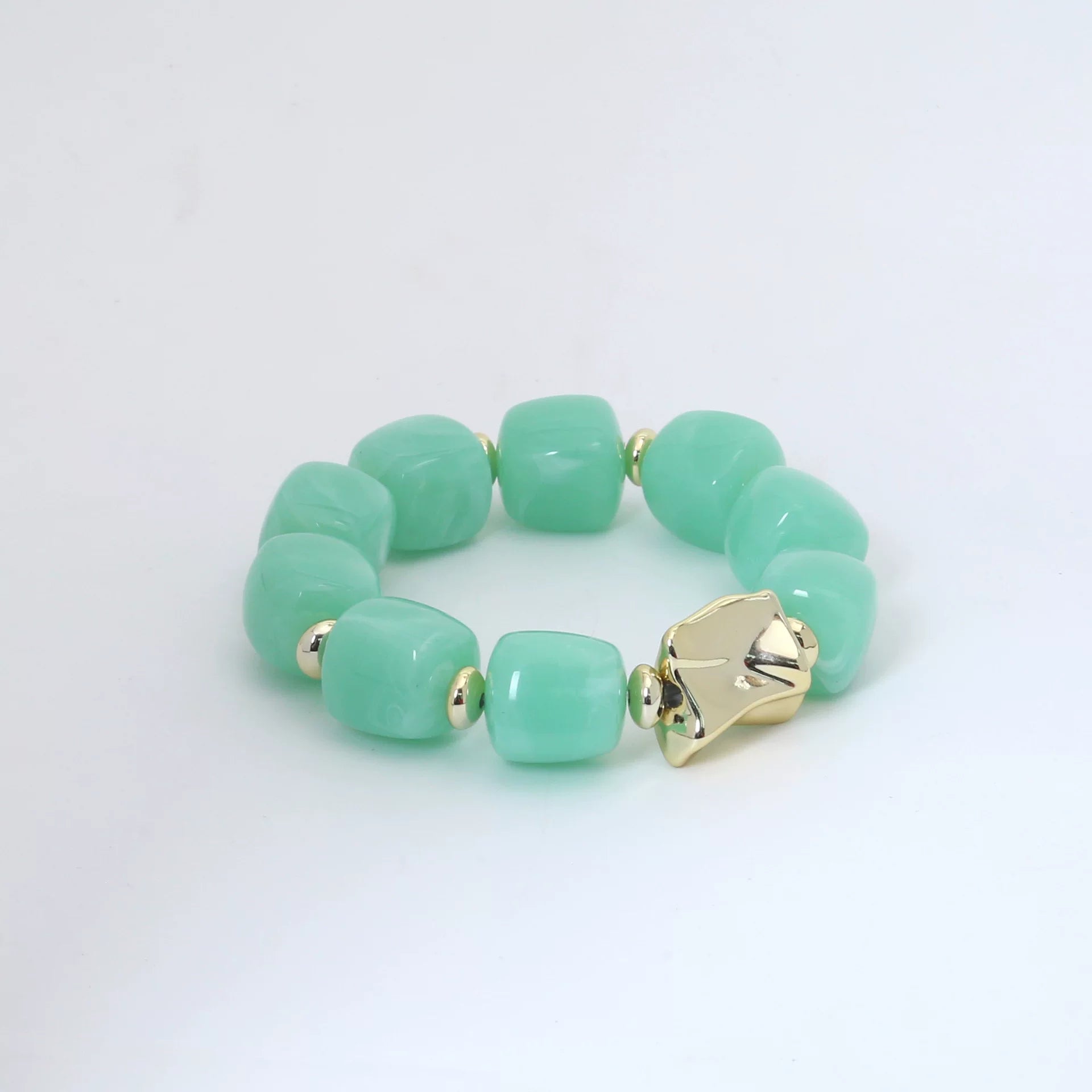 Raw Dopamine Sugar Cube Beaded Bracelet | Sculptural Acrylic | Y2K Maximalist Colorful | Versatile Light Luxury Women