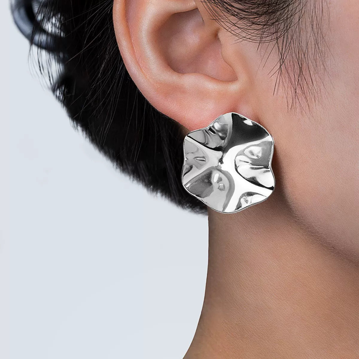 Sculptural Spiral Geometric Smooth Surface Stud Earrings | Gold Alloy | Exaggerated Niche Light Luxury | High-End Fashion Women