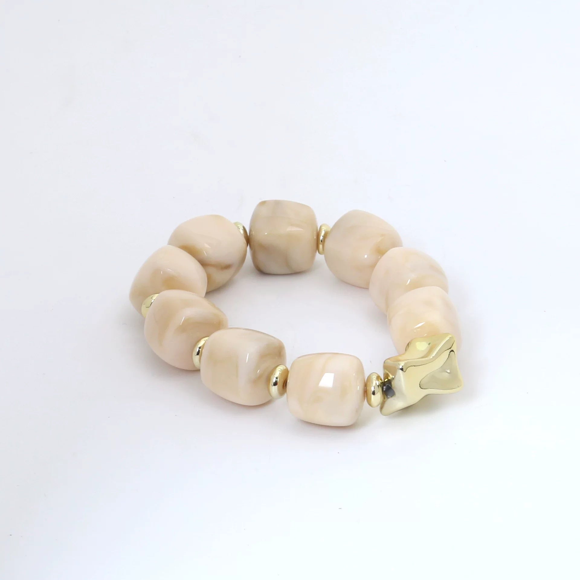 Raw Dopamine Sugar Cube Beaded Bracelet | Sculptural Acrylic | Y2K Maximalist Colorful | Versatile Light Luxury Women