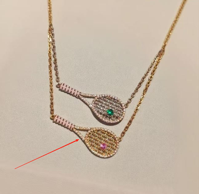 ZAMA DUMA 超闪欧美ins风金银网球卡闪钻高端项链，一件