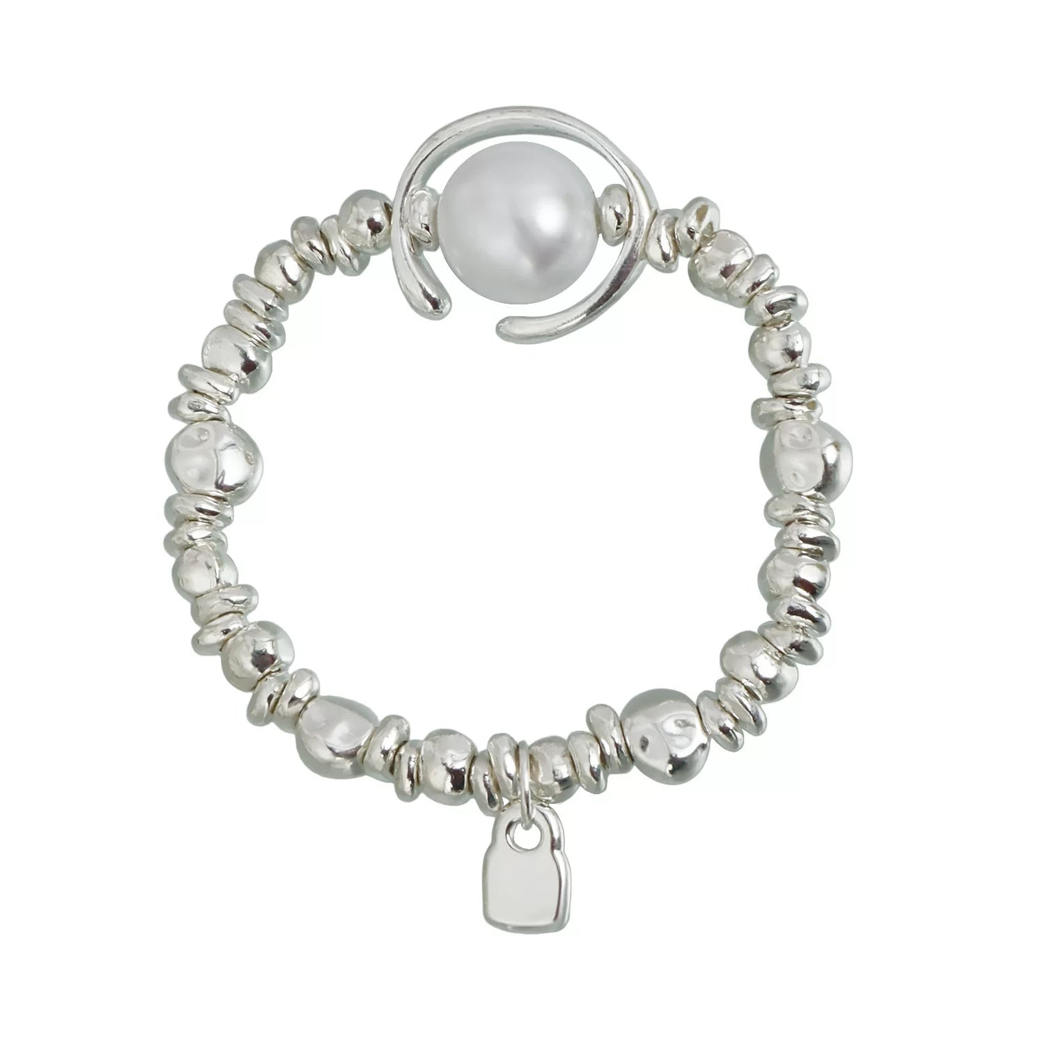 Irregular metal broken silver block mixed and matched pearl necklace, minimalist light luxury, elegant and simple personality versatile necklace