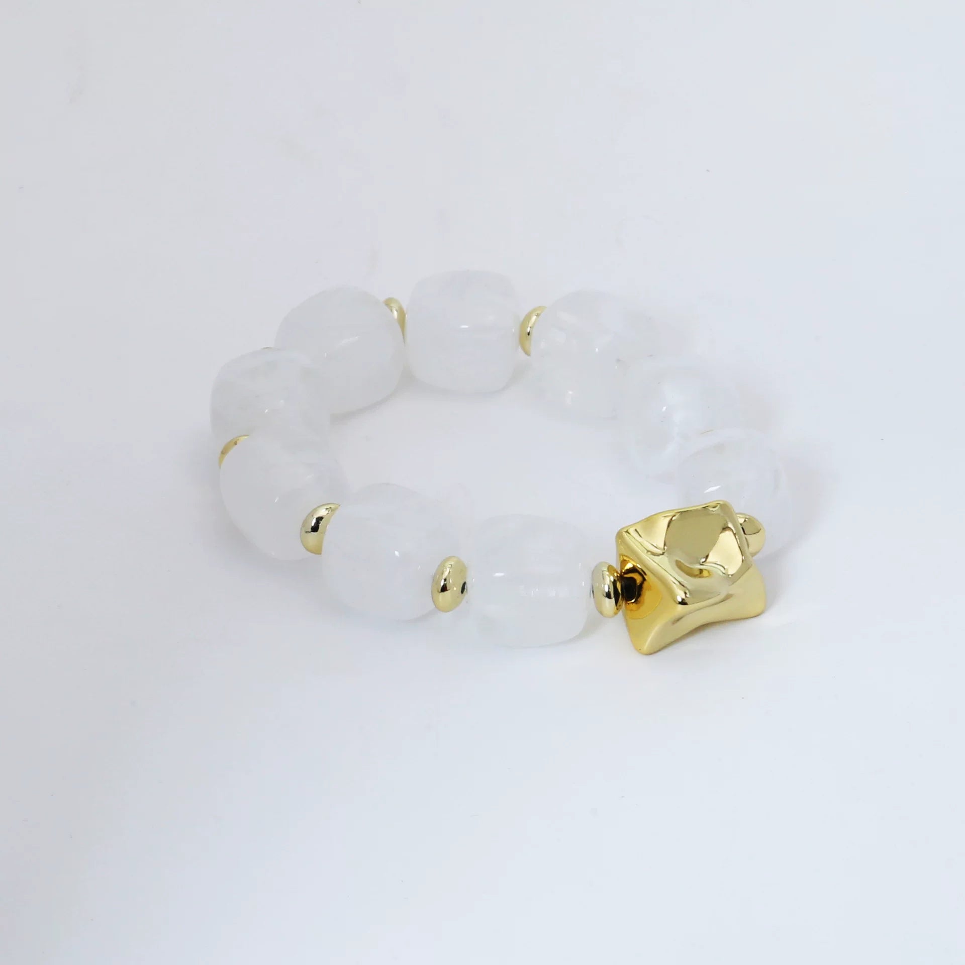 Raw Dopamine Sugar Cube Beaded Bracelet | Sculptural Acrylic | Y2K Maximalist Colorful | Versatile Light Luxury Women