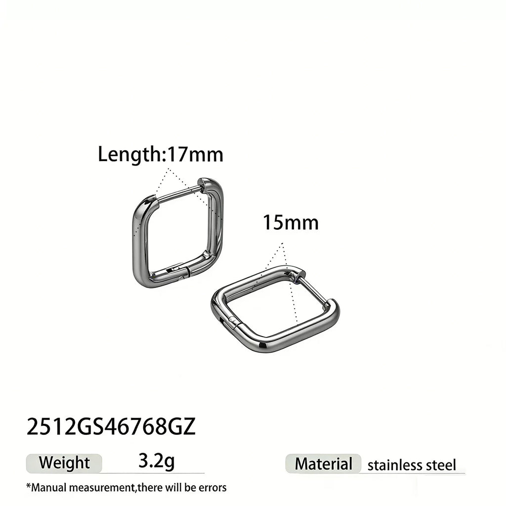 Stainless Steel Mixed Metal two tone Gold and Silver Sculptural splicing Geometric structural Earrings Premium Glossy Gold Ear Buckles Daily wear Commuter effortless chic