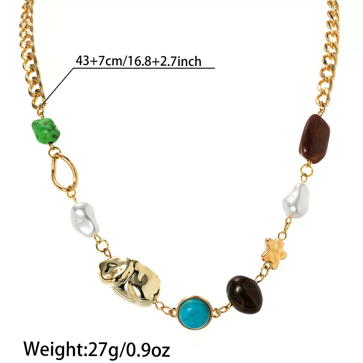 Raw Dopamine Colored Acrylic CCB Beaded Retro Necklace | Special-shaped | Y2K Maximalist Niche | Fashion Jewelry Women