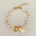 ZAMA DUMA Longrui fashion pearl lucky square brand love bracelet small fresh temperament high sense design jewelry versatile fashion