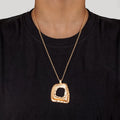 Sculptural Water Drop Quadrilateral CCB Geometric Oversize Pendant Necklace | Alloy | Organic Fluid Dark | Niche Fashion Women