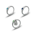 Silver metal tag, self-pleasing engraving, diamond-encrusted ring, minimalist light luxury cold tone, multi-layer stacked ring