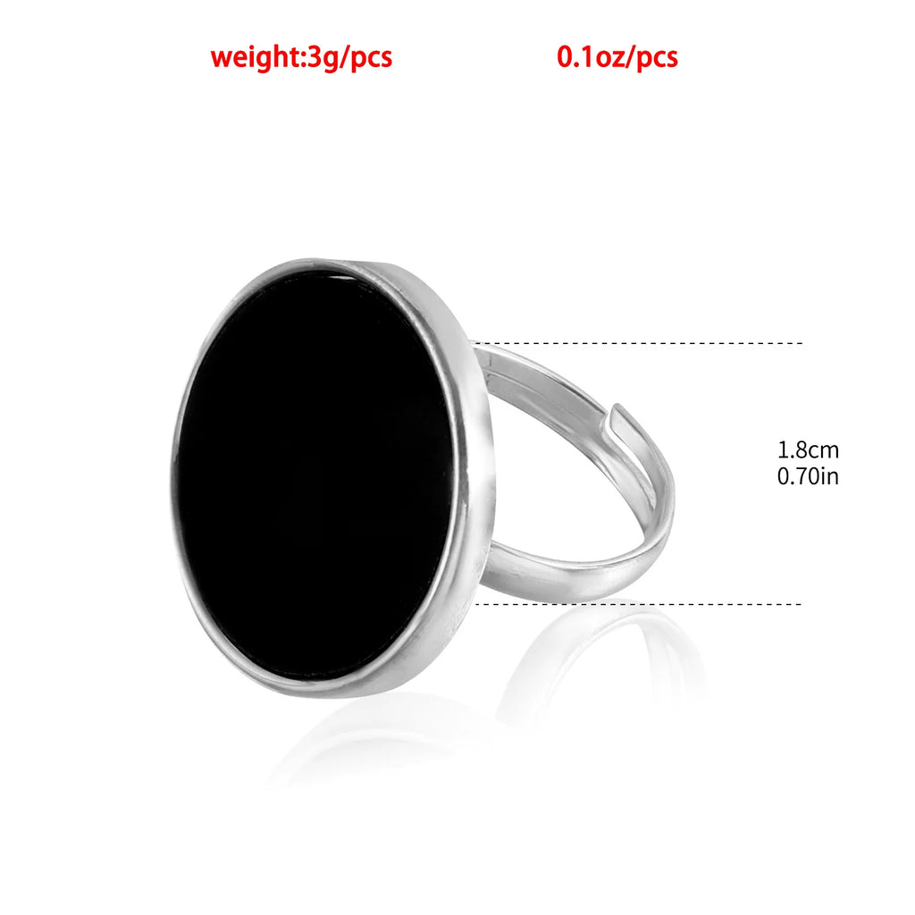 Pearl Black Fritillary MOP Adjustable Ring Set | Cold Metal Alloy | Dark Niche Punk | Sweet Cool Stackable Women
