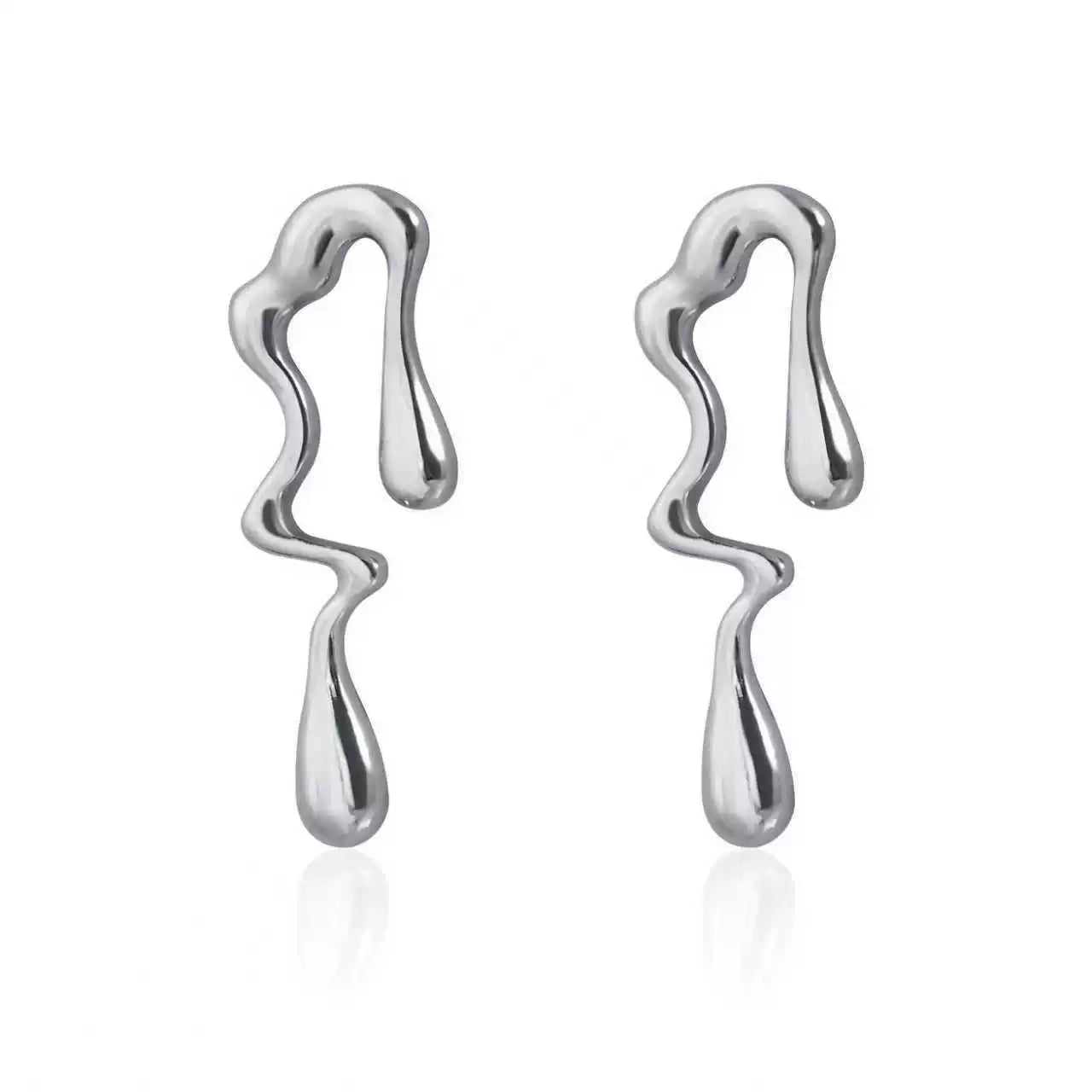 Sculptural Lava Irregular Necklace Earrings Set | Alloy | INS Niche Retro Light Luxury | Fashion Jewelry Women