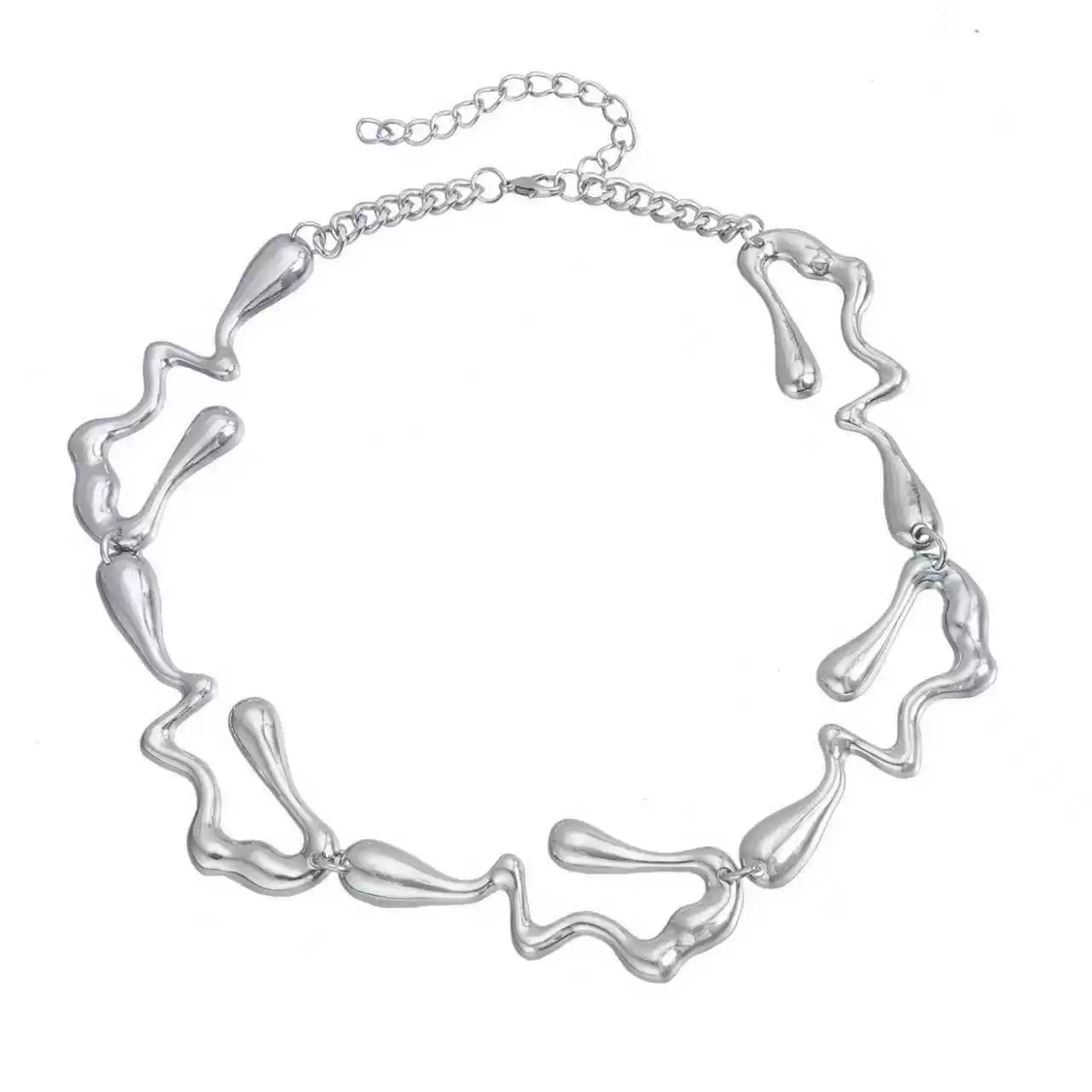 Sculptural Lava Irregular Necklace Earrings Set | Alloy | INS Niche Retro Light Luxury | Fashion Jewelry Women