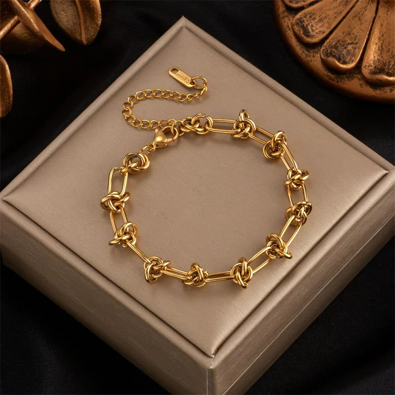 Punk Thorn Chain Titanium Steel Necklace Jewelry Set | K Gold | Heavy Industry Hip Hop Dark Trend | Fashion Women