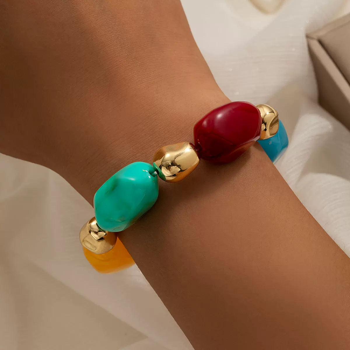 Raw Dopamine Colored Acrylic CCB Beaded Retro Necklace | Special-shaped | Y2K Maximalist Niche | Fashion Jewelry Women