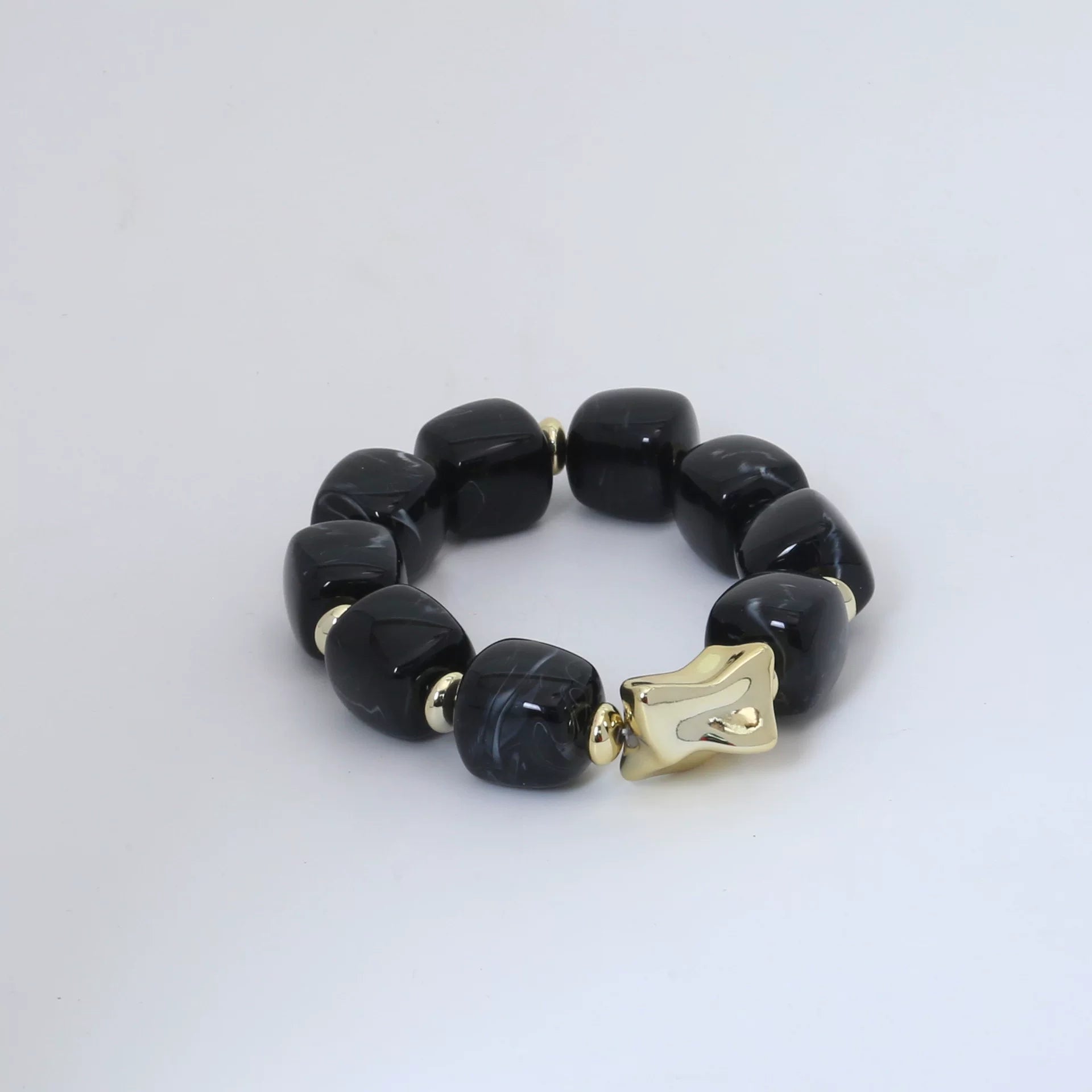 Raw Dopamine Sugar Cube Beaded Bracelet | Sculptural Acrylic | Y2K Maximalist Colorful | Versatile Light Luxury Women