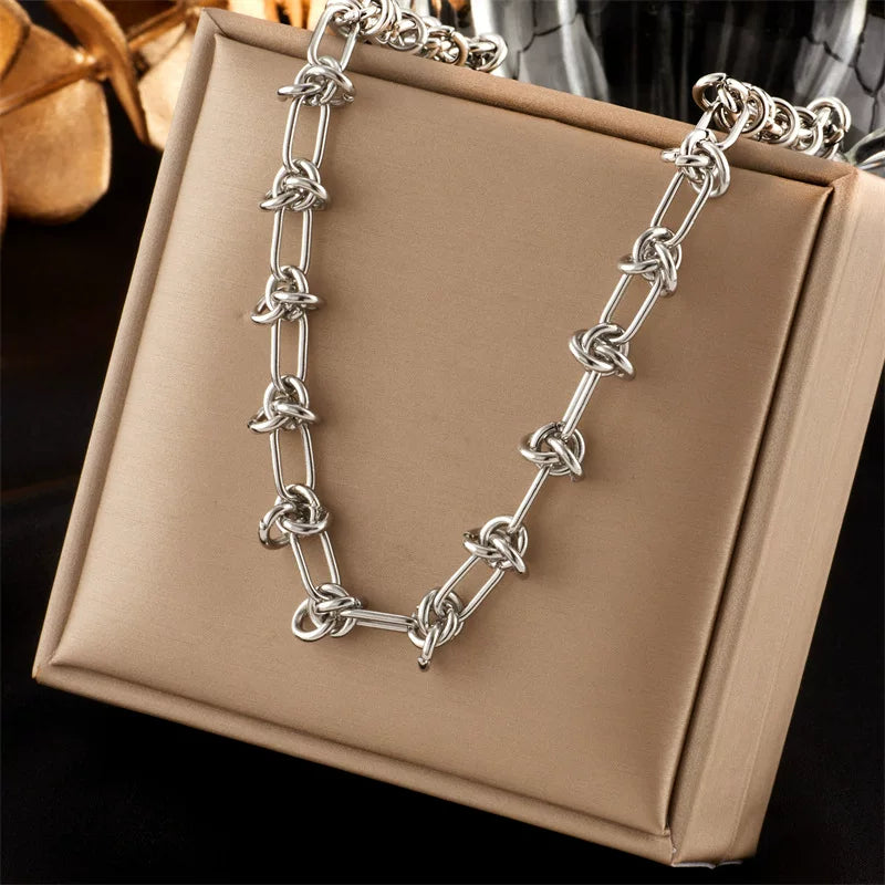 Punk Thorn Chain Titanium Steel Necklace Jewelry Set | K Gold | Heavy Industry Hip Hop Dark Trend | Fashion Women