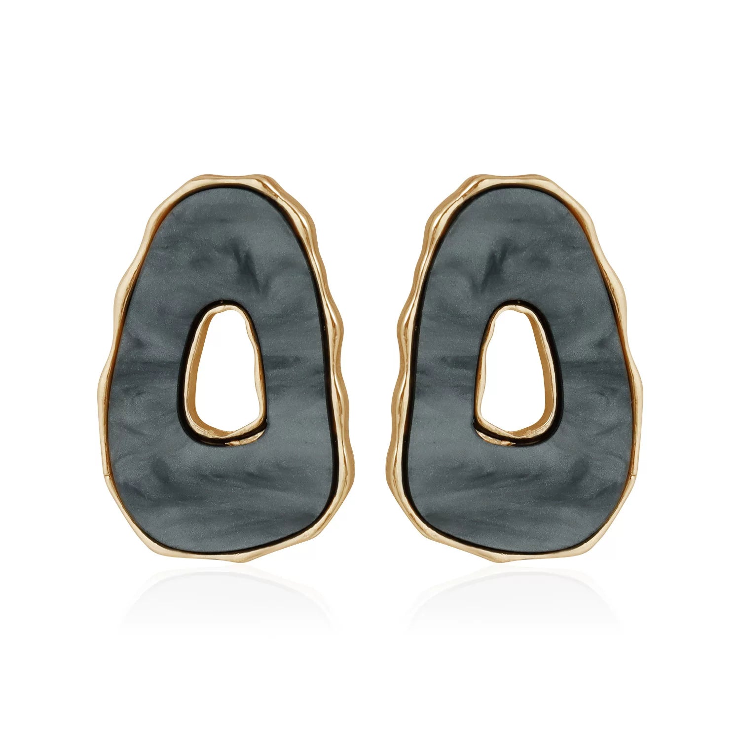 Vintage Sculpture Fluid Irregular Hollow Geometric Fritillary Metal Mixed and Matched Collar Bracelet Earrings Three-piece Versatile Set