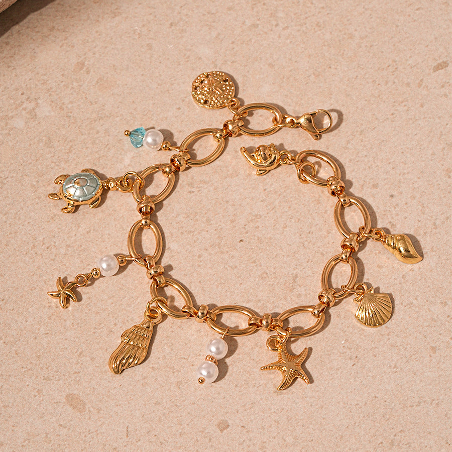 ZAMA DUMA holiday style starfish ocean series bracelet necklace personality Internet celebrity niche temperament high-end sense necklace women