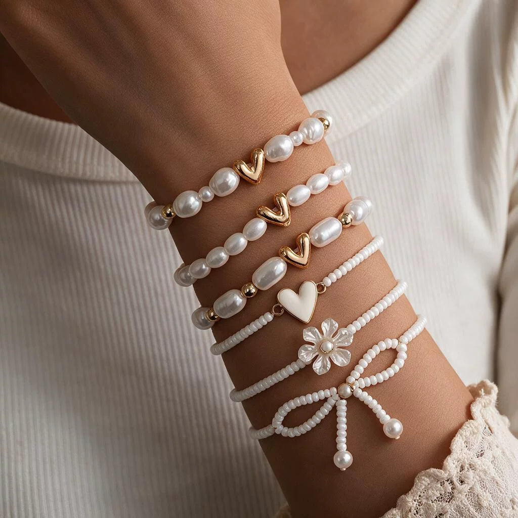 Pearl Glossy Bow Series Cold Style Jewelry Set | KC Gold Multi-material | Old Money Exquisite Niche | Light Luxury gift for her