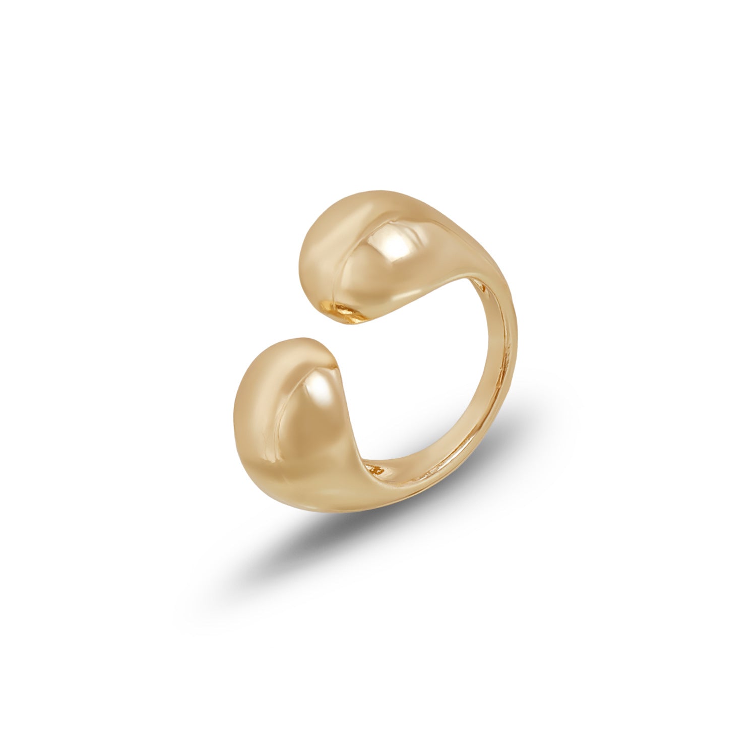 ZAMA DUMA fashionable geometric inlaid gemstone ring, personalized simple alloy adjustable heart rings