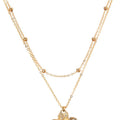 Floral 3D Flower Pendant Beaded Multi-layer Adjustable Necklace | Alloy | Stacked Niche Light Luxury | Fashion Women