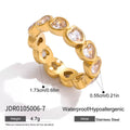 Classic 18K gold stainless steel love zircon flash stack wearing full zirconium ring stacking wearing rough industrial style light luxury versatile