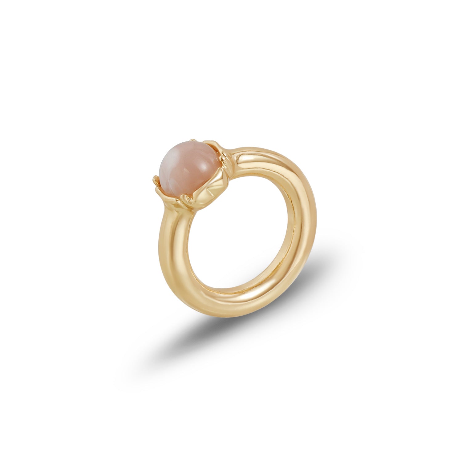 ZAMA DUMA fashionable geometric inlaid gemstone ring, personalized simple alloy adjustable heart rings
