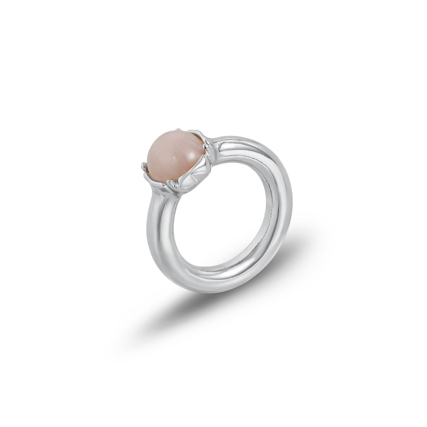 ZAMA DUMA fashionable geometric inlaid gemstone ring, personalized simple alloy adjustable heart rings