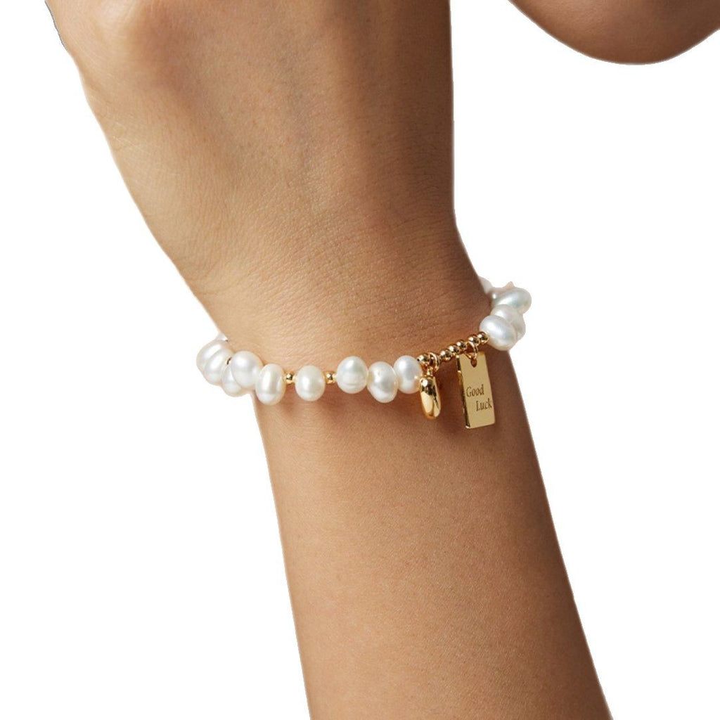 ZAMA DUMA Longrui fashion pearl lucky square brand love bracelet small fresh temperament high sense design jewelry versatile fashion