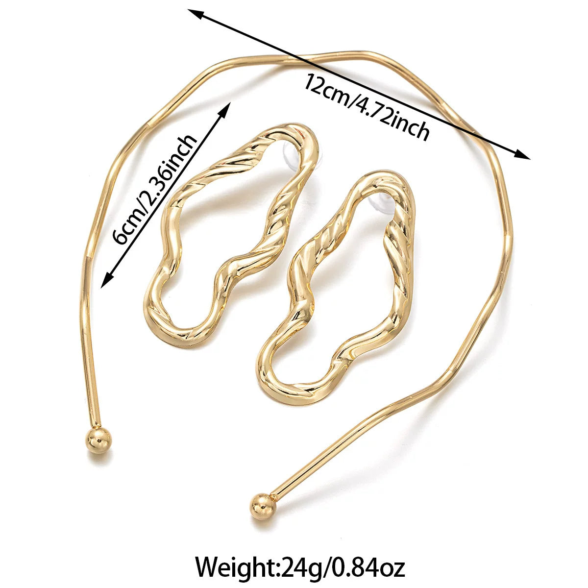 Sculptural Spiral Geometric Smooth Surface Stud Earrings | Gold Alloy | Exaggerated Niche Light Luxury | High-End Fashion Women