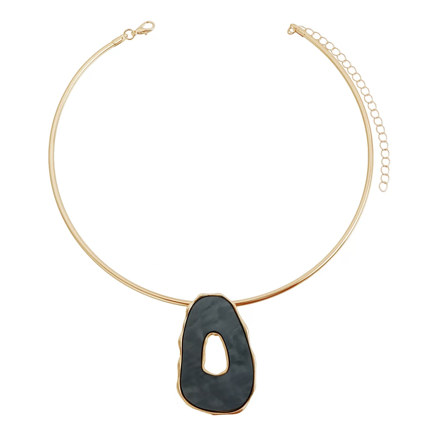 Vintage Sculpture Fluid Irregular Hollow Geometric Fritillary Metal Mixed and Matched Collar Bracelet Earrings Three-piece Versatile Set