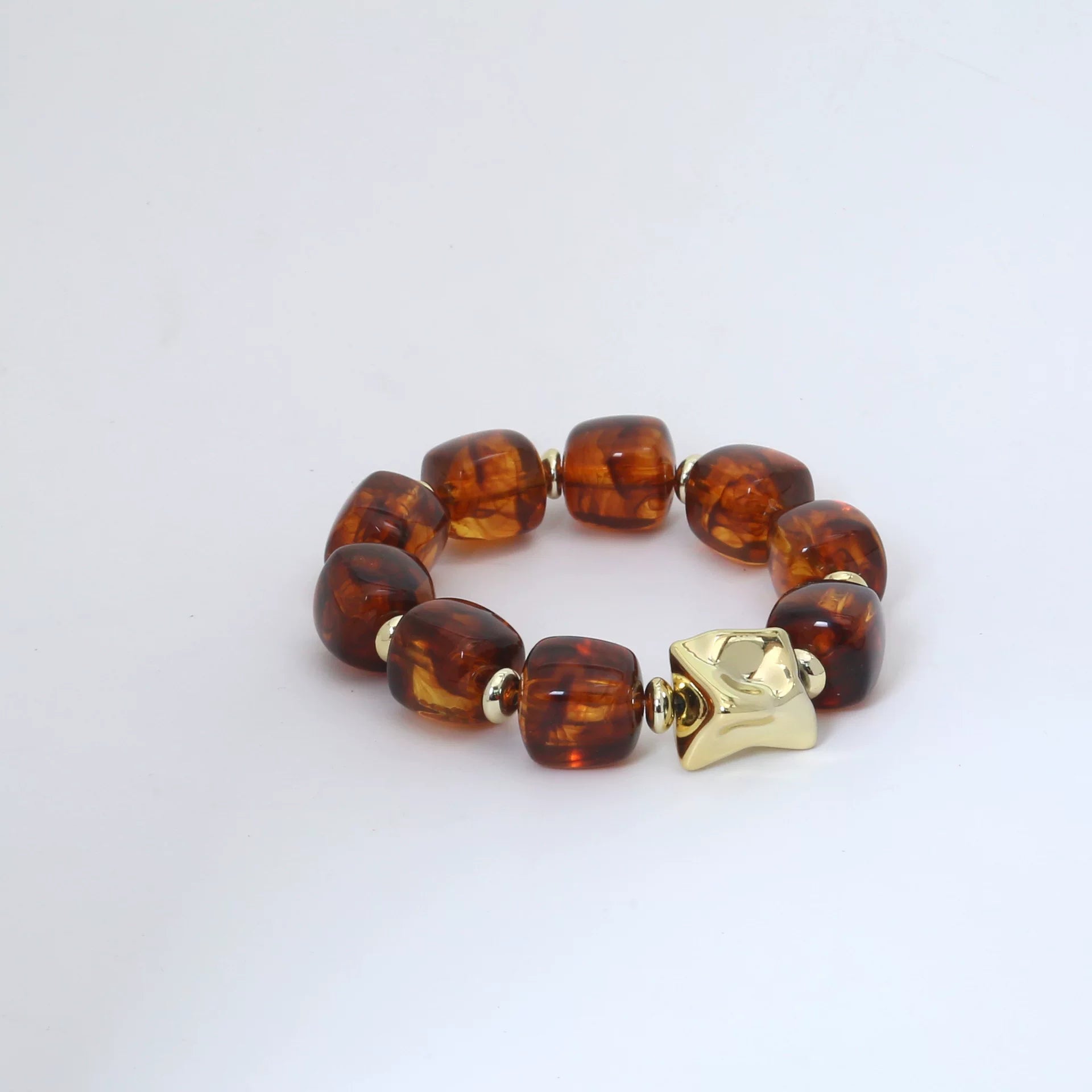 Raw Dopamine Sugar Cube Beaded Bracelet | Sculptural Acrylic | Y2K Maximalist Colorful | Versatile Light Luxury Women