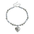 Stacked metal natural turquoise mixed and matched beaded alloy love necklace cold light luxury daily versatile necklace