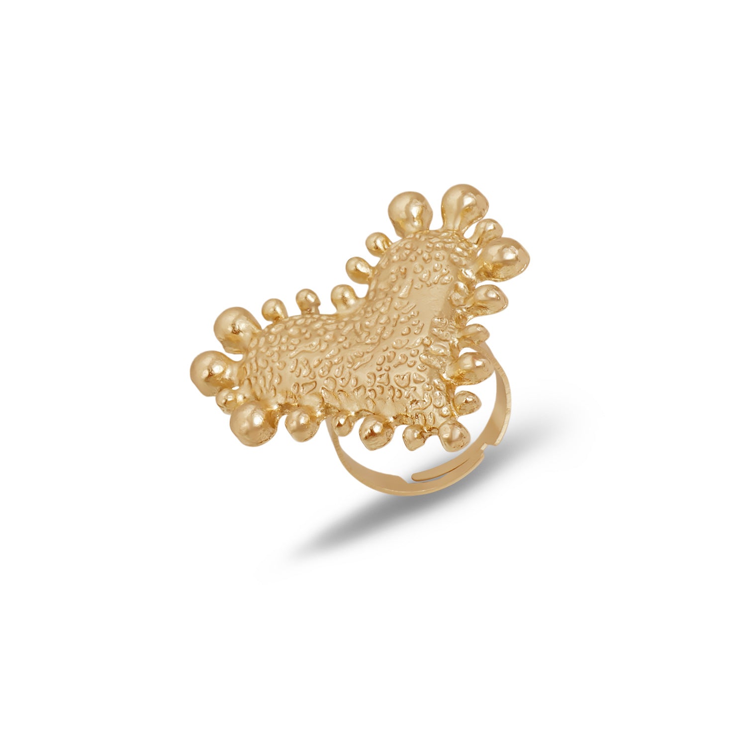 ZAMA DUMA fashionable geometric inlaid gemstone ring, personalized simple alloy adjustable heart rings