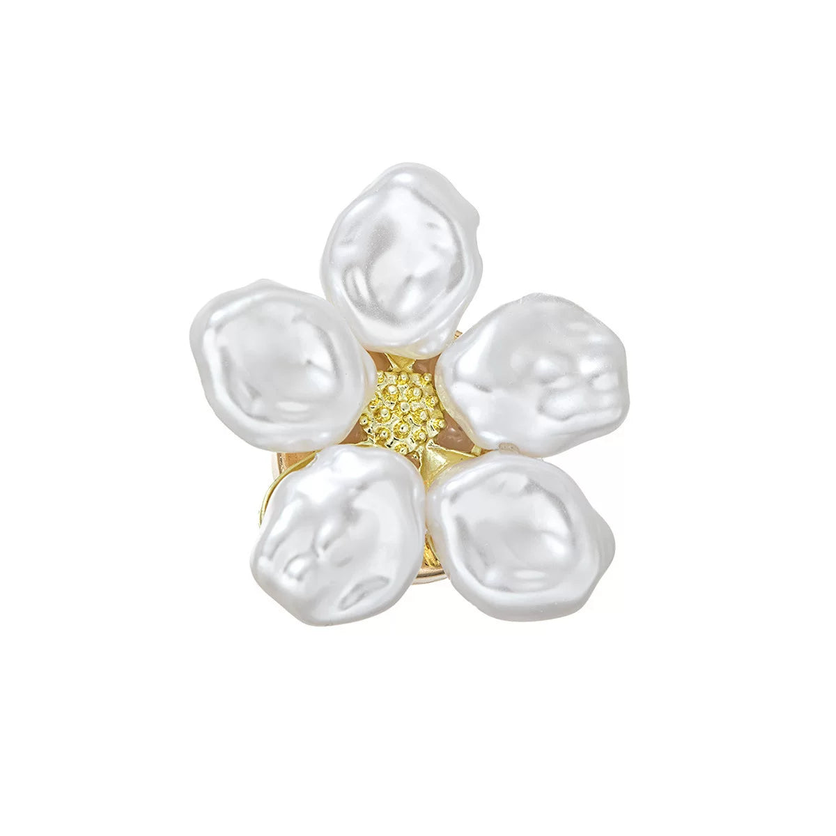 Pearl Flower Button Cufflink Collar Pin | Alloy ABS | Niche Unisex Preppy | Versatile Fashion Accessory