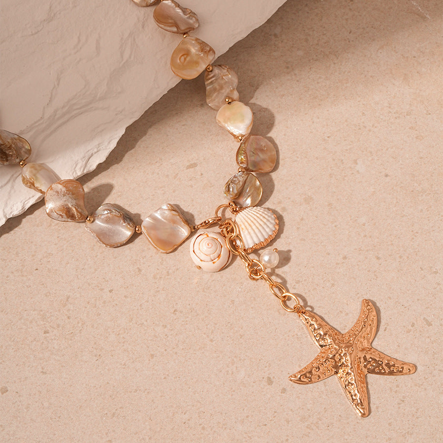 ZAMA DUMA holiday style starfish ocean series bracelet necklace personality Internet celebrity niche temperament high-end sense necklace women